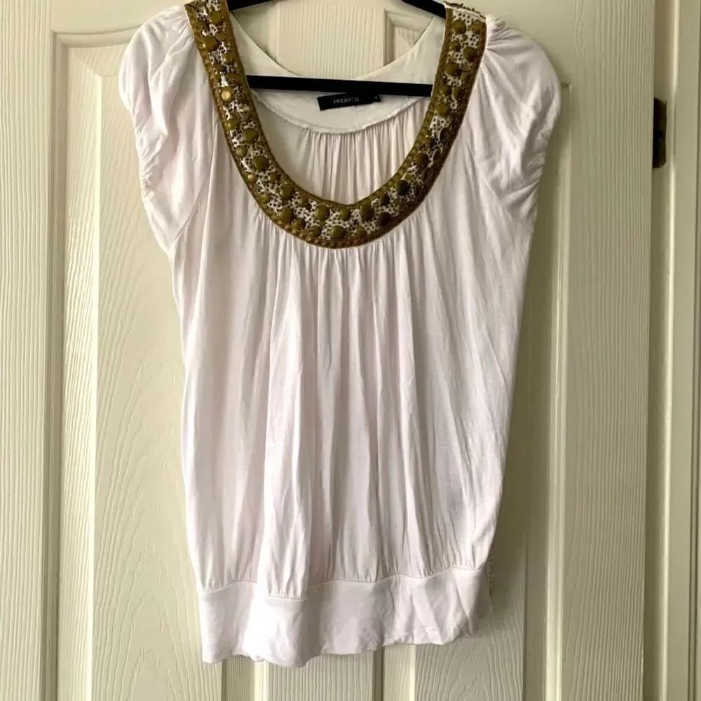 Arden B. | Embellished White Top
